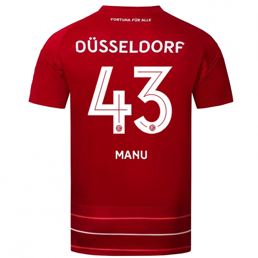 Danxen Mulher Camisola King Manu #43 Vermelho Branco Principal 2025/26 Camisa