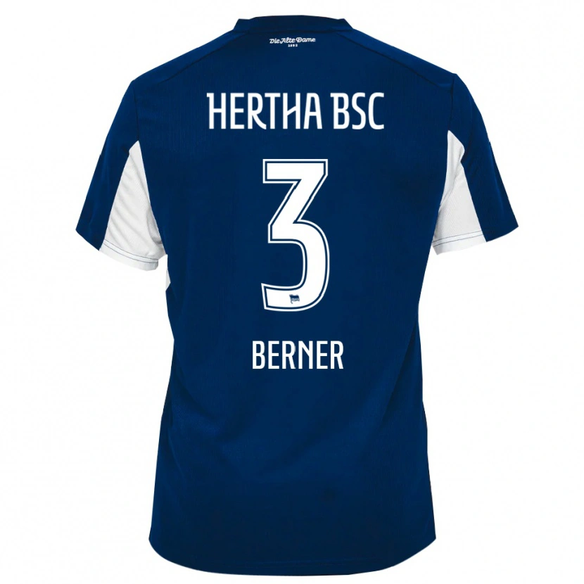 Danxen Mulher Camisola Janne Berner #3 Branco Azul Principal 2025/26 Camisa