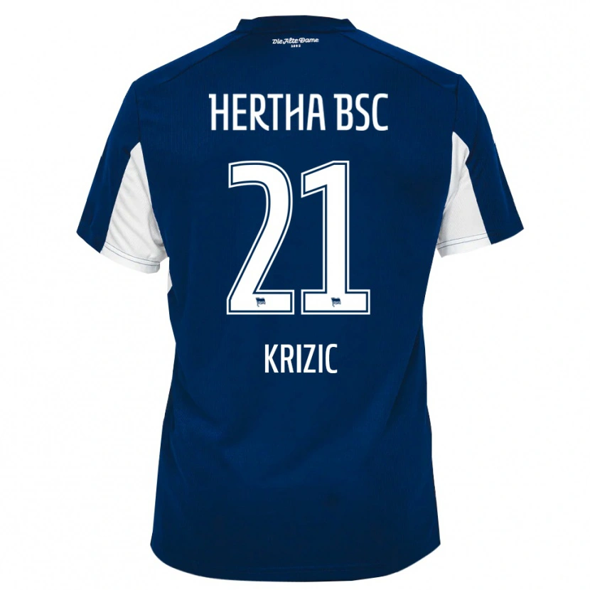 Danxen Mulher Camisola Ivan Krizic #21 Branco Azul Principal 2025/26 Camisa