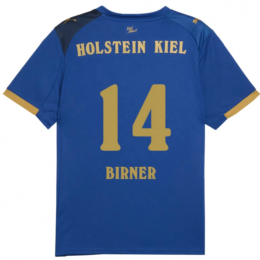 Danxen Mulher Camisola Benny Birner #14 Azul Dourado Principal 2025/26 Camisa