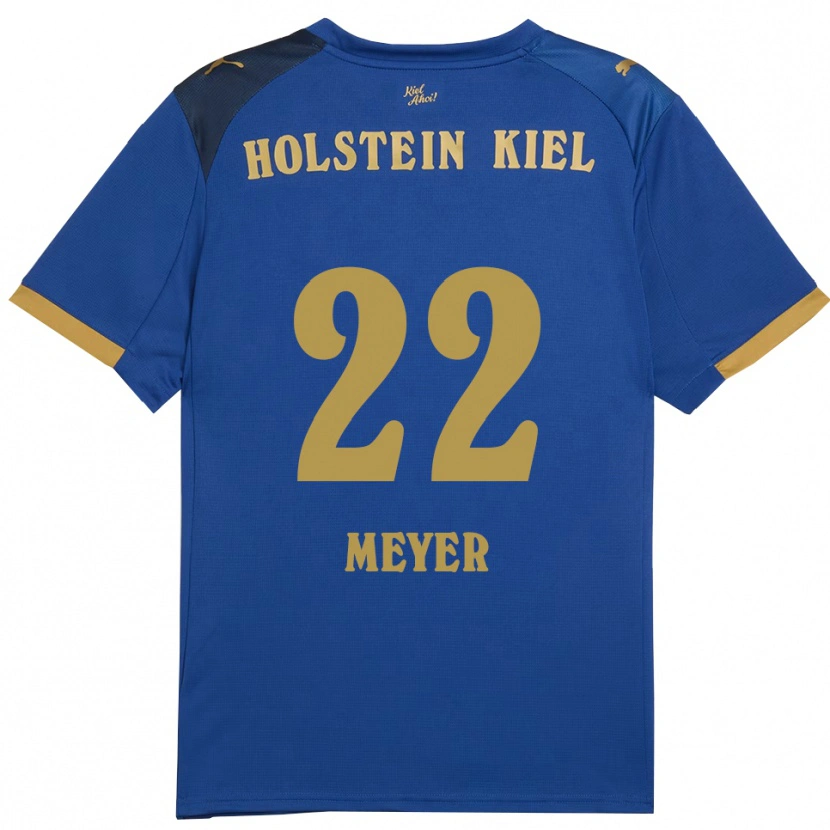Danxen Mulher Camisola Mätthi Meyer #22 Azul Dourado Principal 2025/26 Camisa