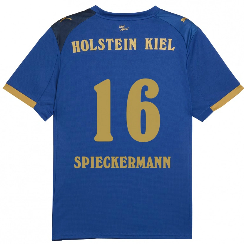 Danxen Mulher Camisola Tim Spieckermann #16 Azul Dourado Principal 2025/26 Camisa