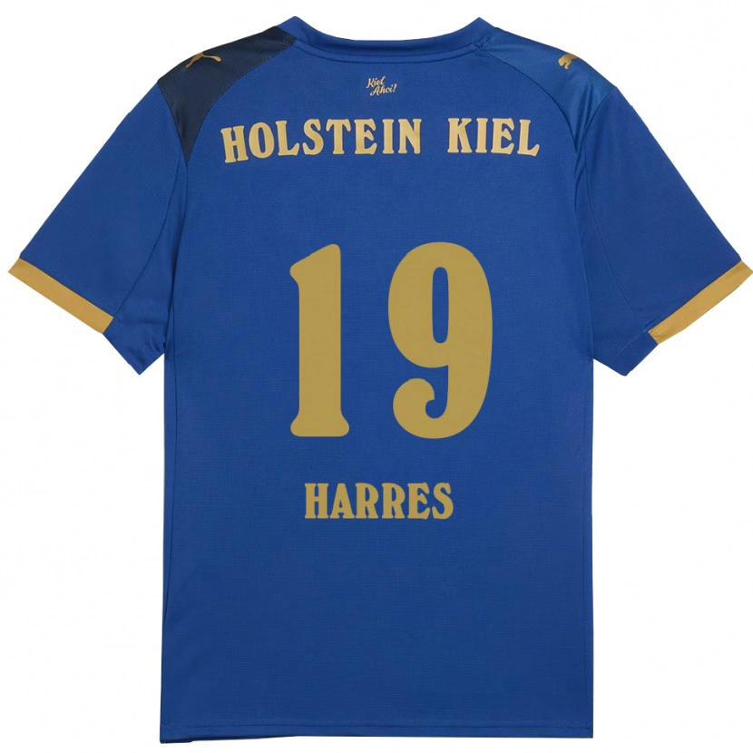 Danxen Mulher Camisola Phil Harres #19 Azul Dourado Principal 2025/26 Camisa