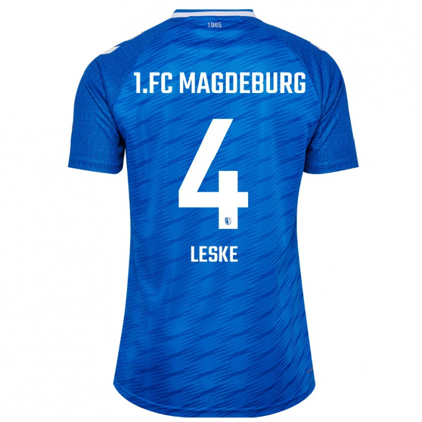 Danxen Mulher Camisola Jona Leske #4 Azul Branco Principal 2025/26 Camisa