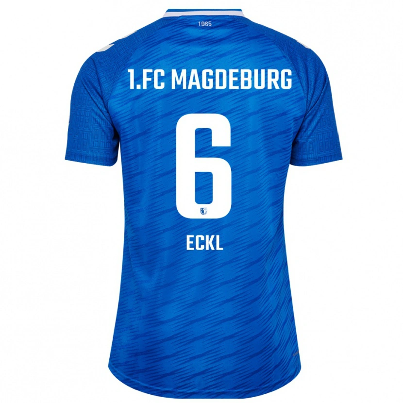 Danxen Mulher Camisola Hanna Eckl #6 Azul Branco Principal 2025/26 Camisa