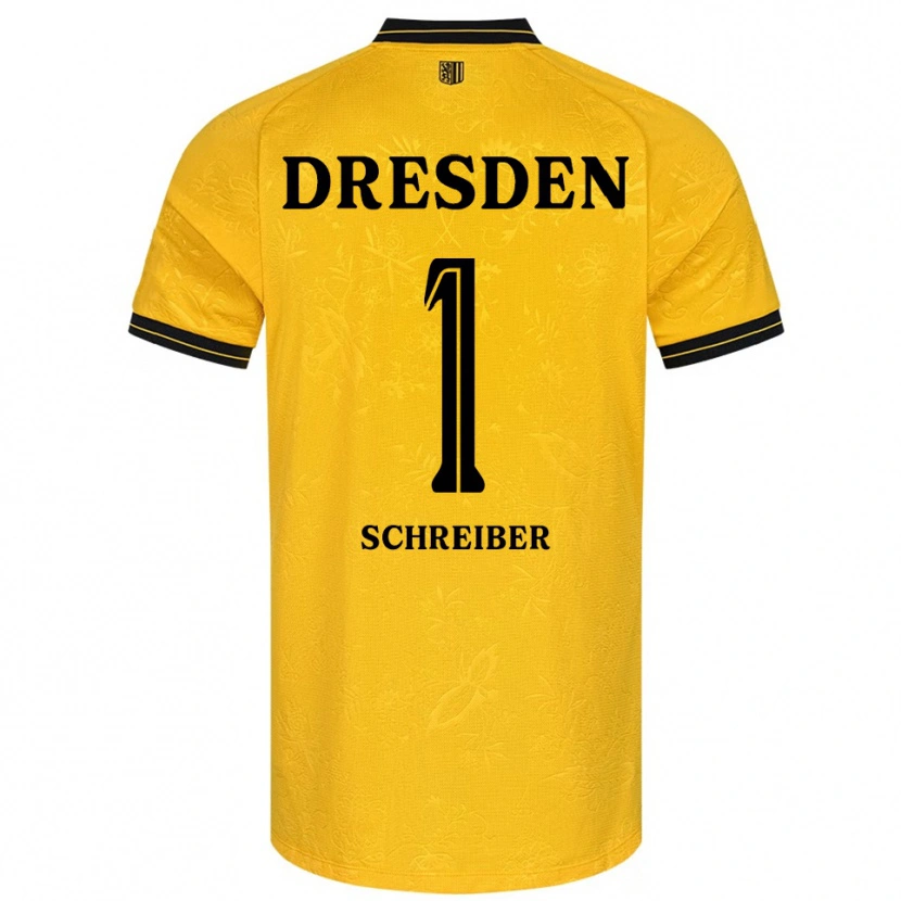 Danxen Mulher Camisola Tim Schreiber #1 Amarelo Preto Principal 2025/26 Camisa