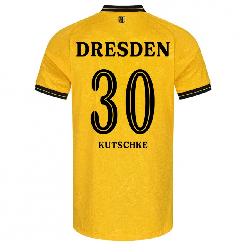 Danxen Mulher Camisola Stefan Kutschke #30 Amarelo Preto Principal 2025/26 Camisa