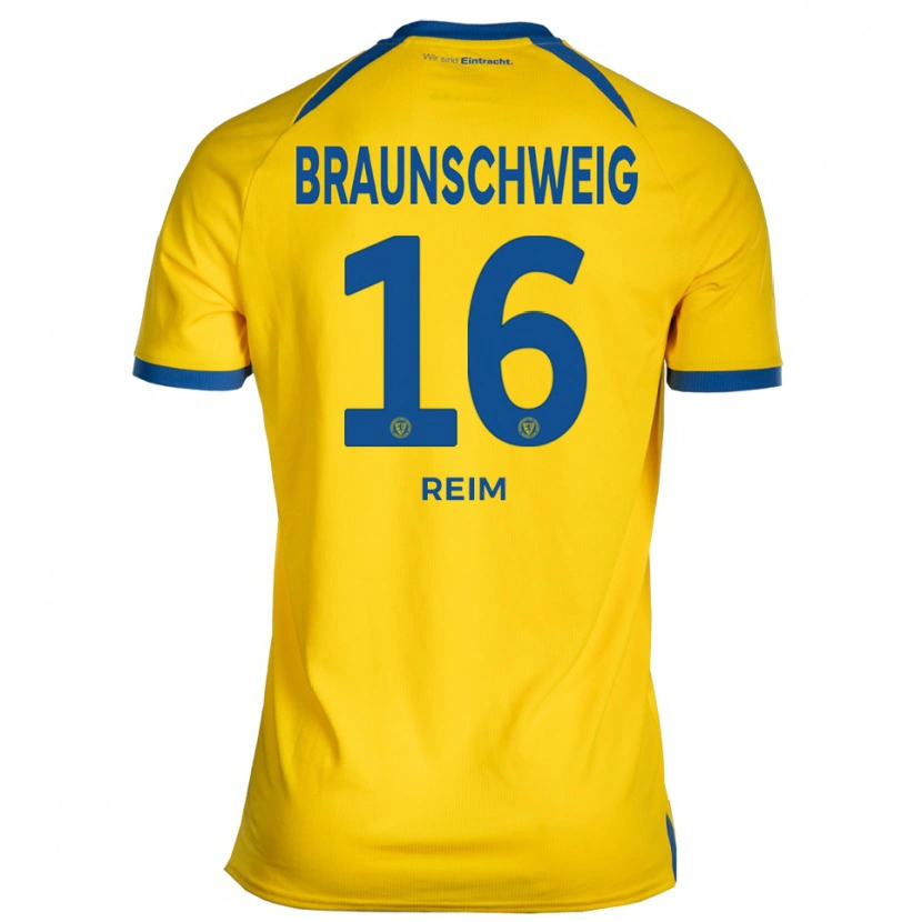 Danxen Mulher Camisola Marcel Reim #16 Amarelo Azul Principal 2025/26 Camisa