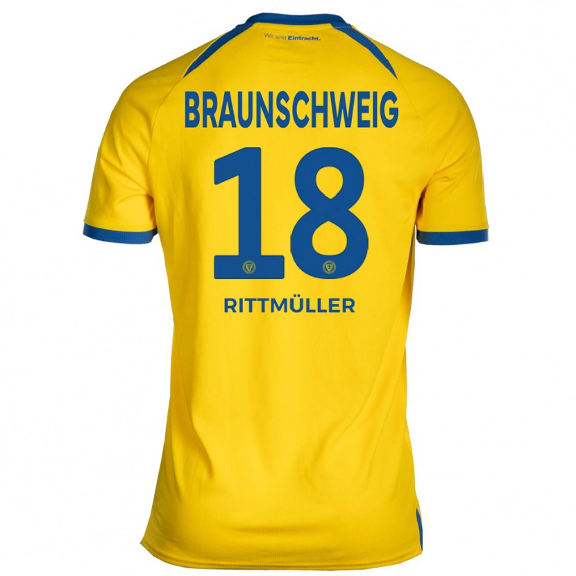 Danxen Mulher Camisola Marvin Rittmüller #18 Amarelo Azul Principal 2025/26 Camisa
