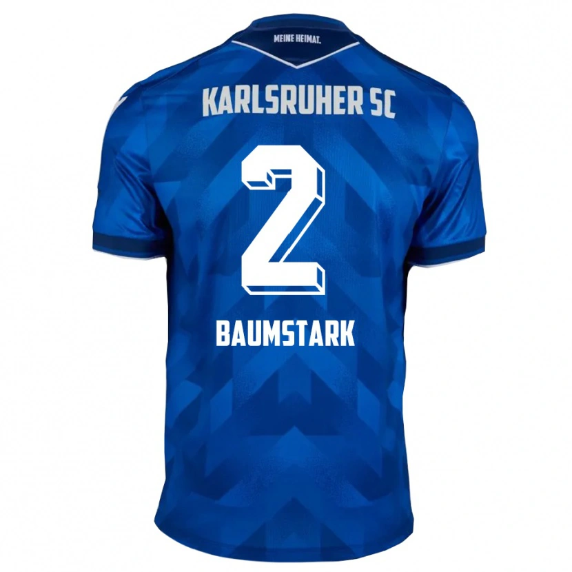 Danxen Mulher Camisola Max Baumstark #2 Azul Branco Principal 2025/26 Camisa