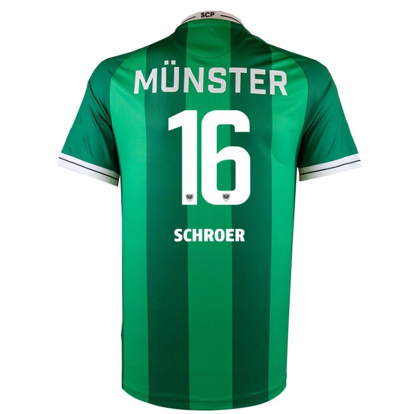 Danxen Mulher Camisola Luca Schroer #16 Verde Branco Principal 2025/26 Camisa