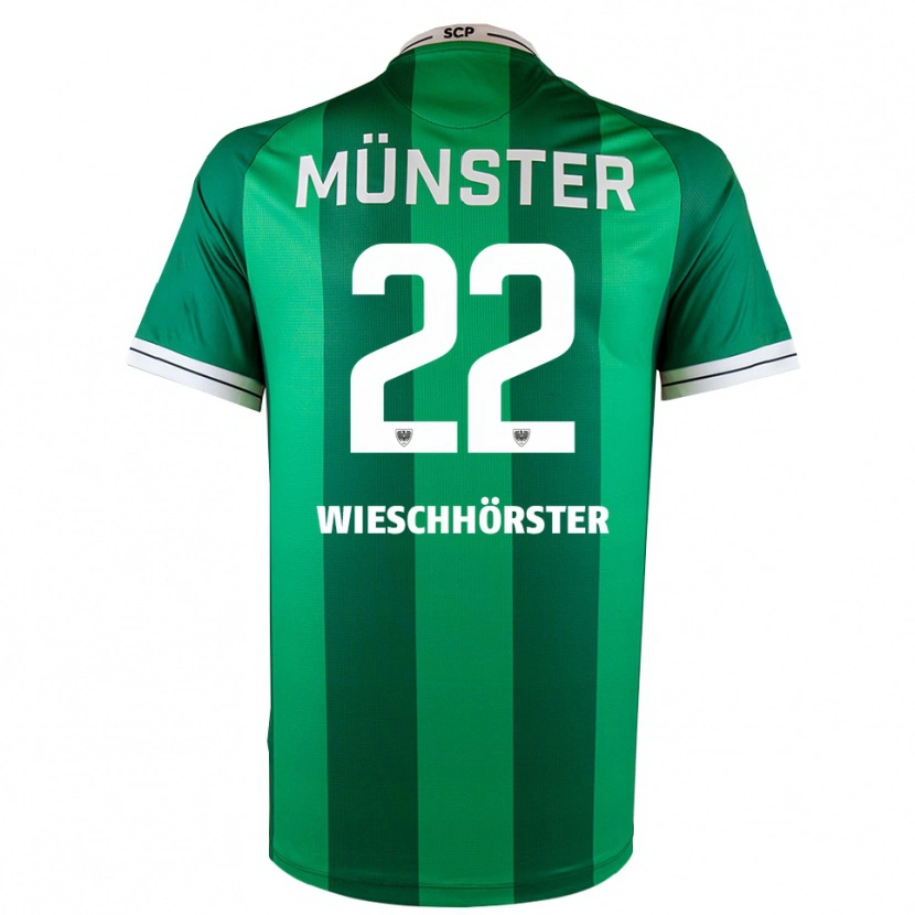 Danxen Mulher Camisola Falk Wieschhörster #22 Verde Branco Principal 2025/26 Camisa