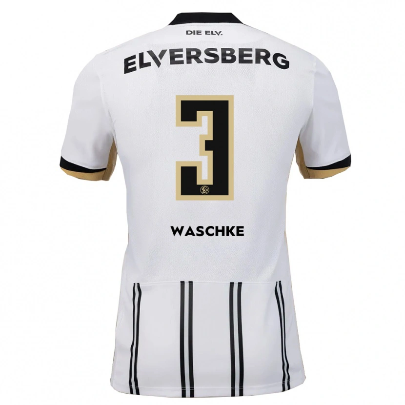 Danxen Mulher Camisola Finn Waschke #3 Branco Preto Principal 2025/26 Camisa