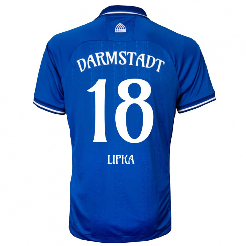 Danxen Mulher Camisola David Lipka #18 Azul Branco Principal 2025/26 Camisa