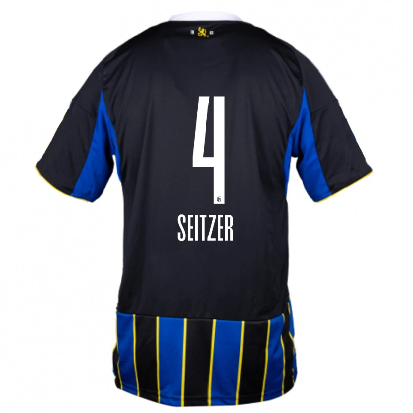 Danxen Mulher Camisola Max Seitzer #4 Azul Preto Amarelo Principal 2025/26 Camisa