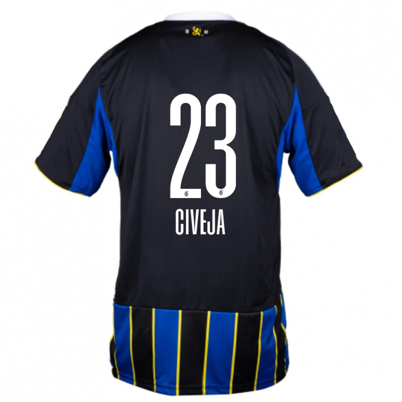 Danxen Mulher Camisola Tim Civeja #23 Azul Preto Amarelo Principal 2025/26 Camisa