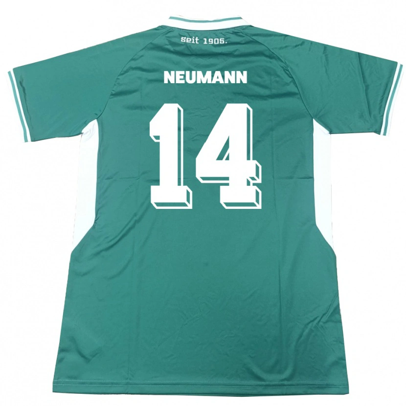 Danxen Mulher Camisola Felix Neumann #14 Verde Branco Principal 2025/26 Camisa