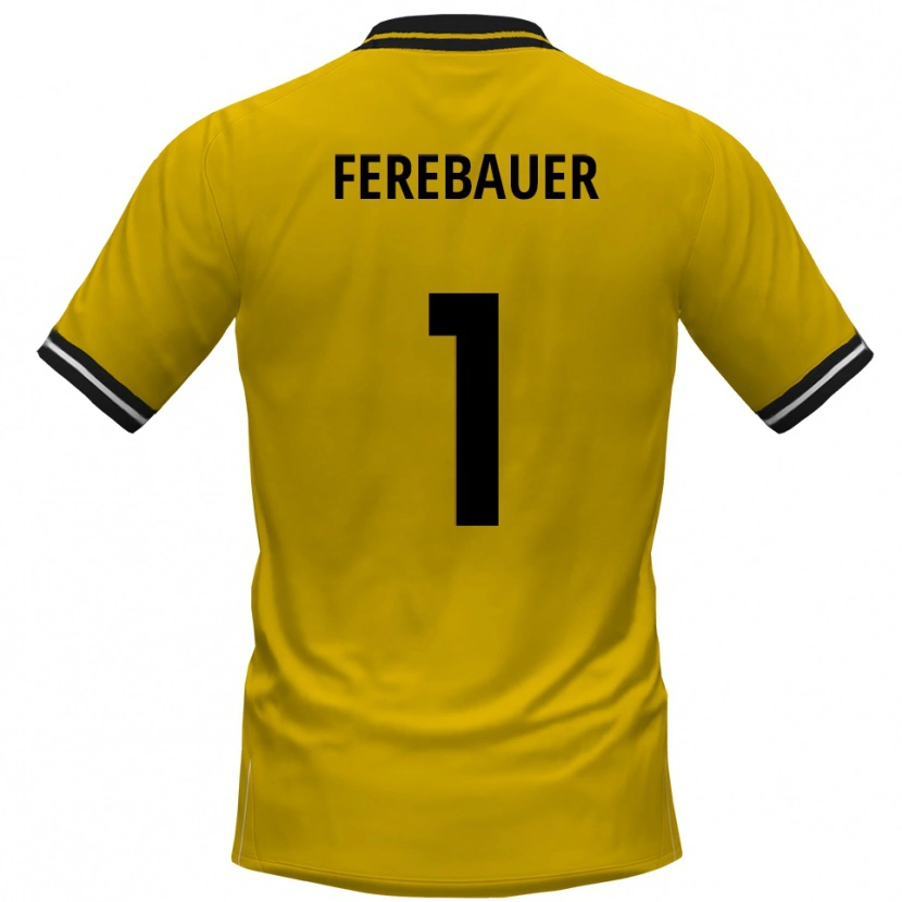 Danxen Mulher Camisola Philipp Ferebauer #1 Amarelo Preto Principal 2025/26 Camisa