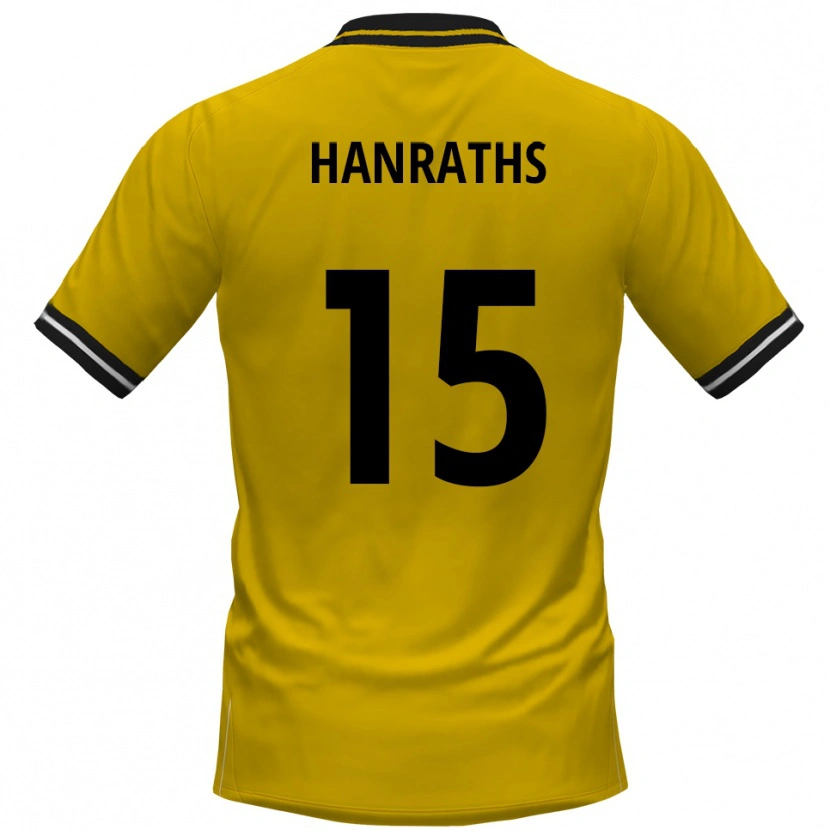 Danxen Mulher Camisola Mika Hanraths #15 Amarelo Preto Principal 2025/26 Camisa