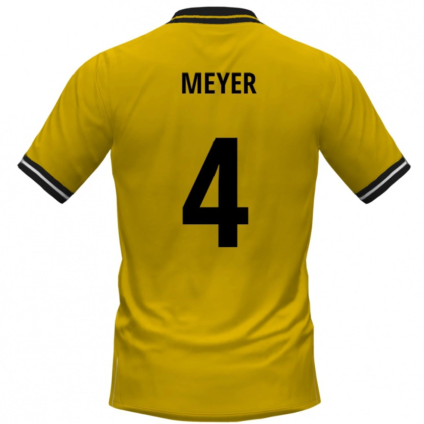 Danxen Mulher Camisola Felix Meyer #4 Amarelo Preto Principal 2025/26 Camisa