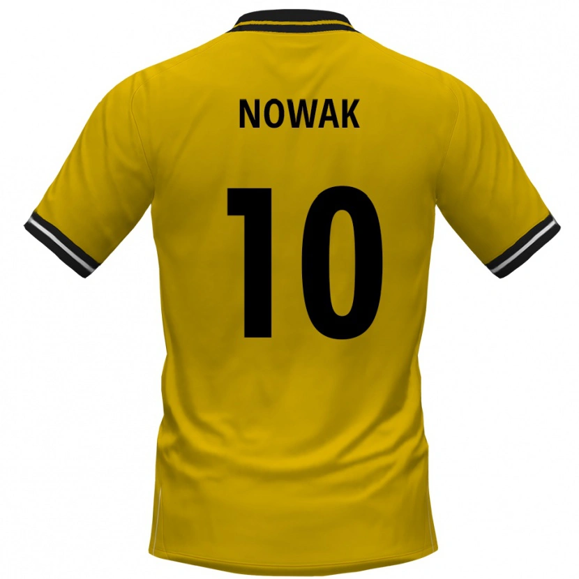 Danxen Mulher Camisola Sven Nowak #10 Amarelo Preto Principal 2025/26 Camisa