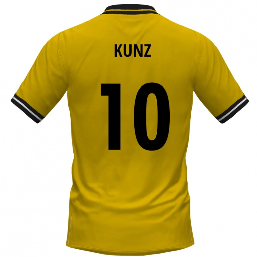 Danxen Mulher Camisola Nevio Kunz #10 Amarelo Preto Principal 2025/26 Camisa