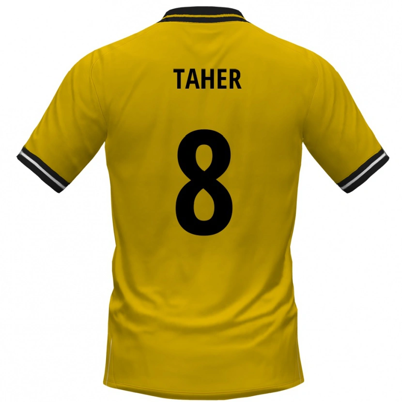 Danxen Mulher Camisola Kanischka Taher #8 Amarelo Preto Principal 2025/26 Camisa