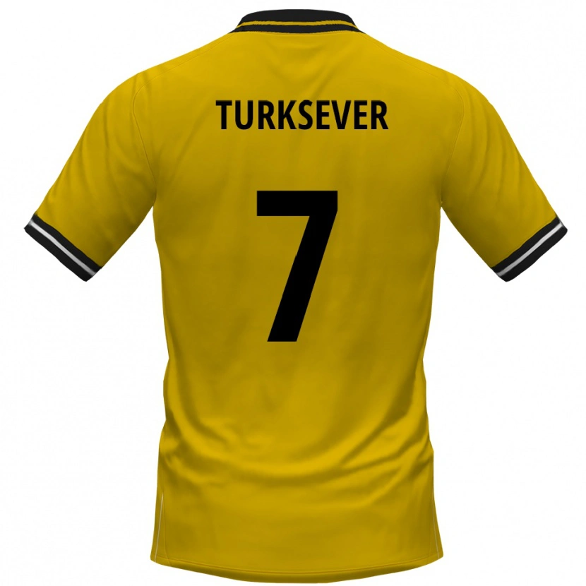 Danxen Mulher Camisola Emre Türksever #7 Amarelo Preto Principal 2025/26 Camisa
