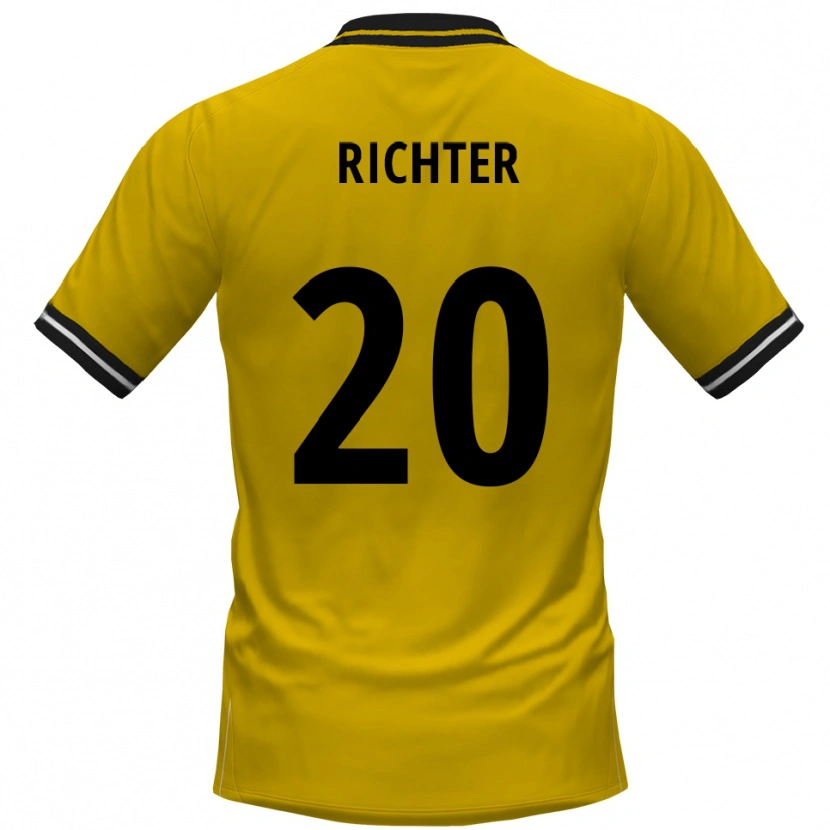 Danxen Mulher Camisola Marc Richter #20 Amarelo Preto Principal 2025/26 Camisa