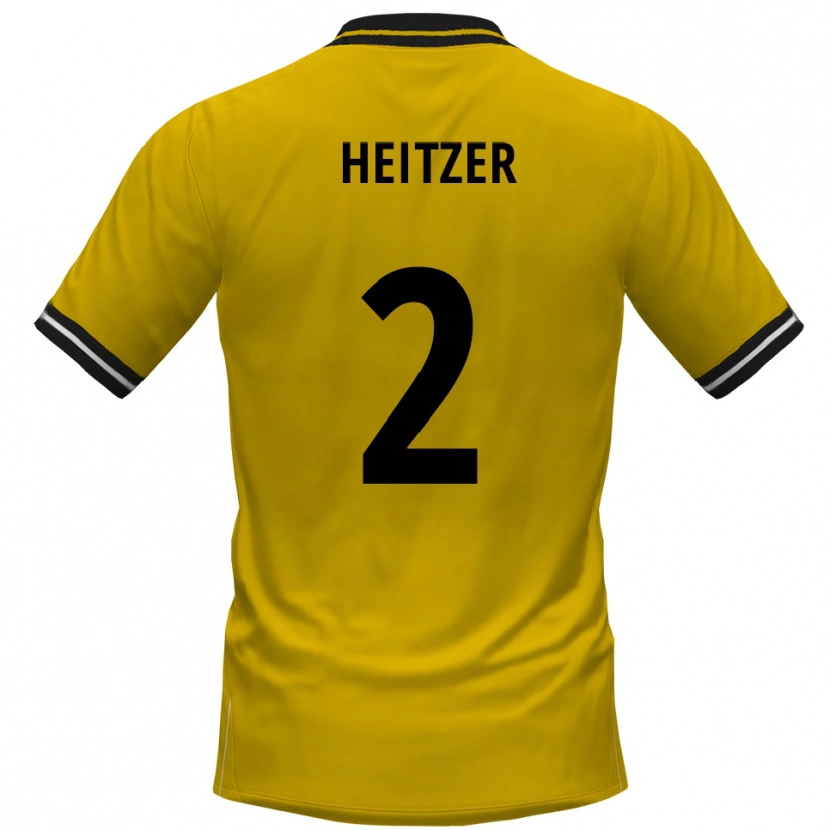 Danxen Mulher Camisola Quentin Heitzer #2 Amarelo Preto Principal 2025/26 Camisa