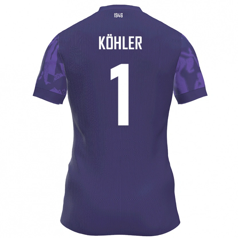 Danxen Mulher Camisola Lucas Köhler #1 Roxo Branco Principal 2025/26 Camisa