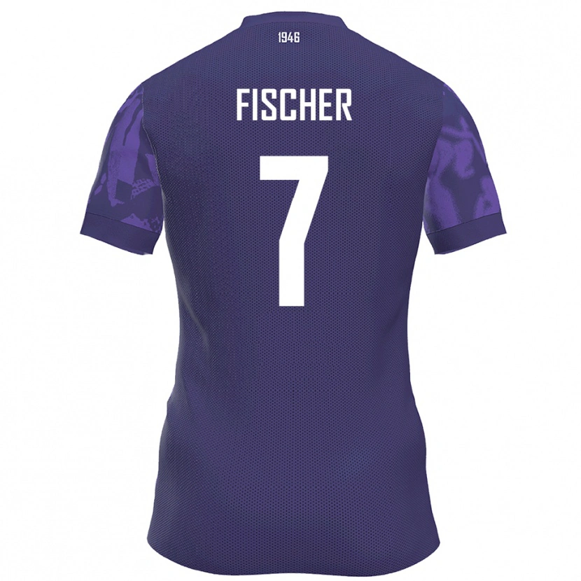 Danxen Mulher Camisola Franz Fischer #7 Roxo Branco Principal 2025/26 Camisa