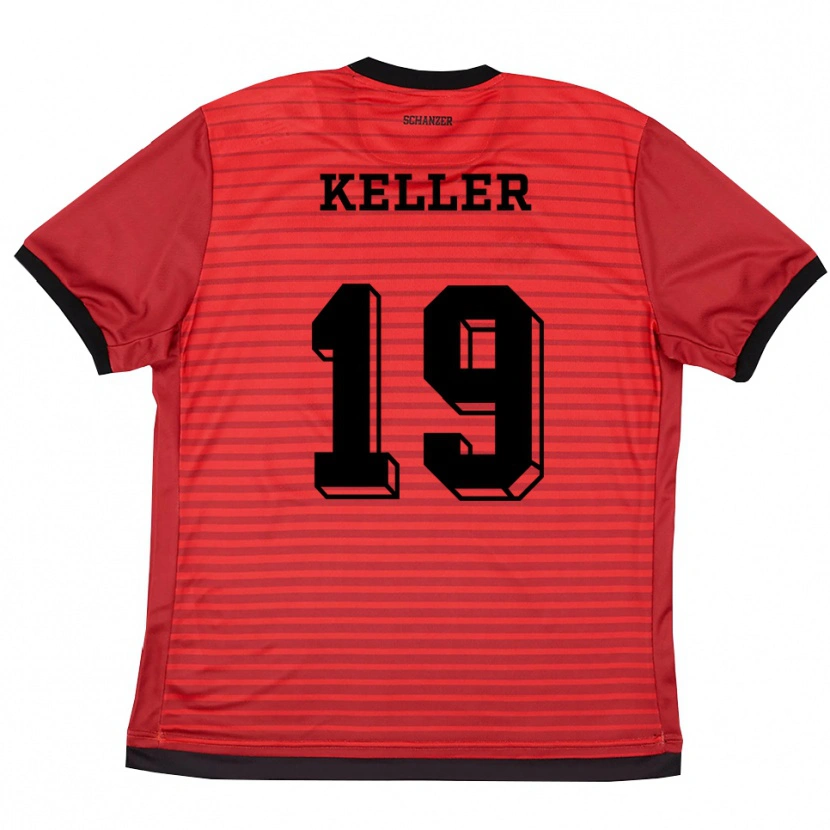 Danxen Mulher Camisola Tom Keller #19 Vermelho Preto Principal 2025/26 Camisa