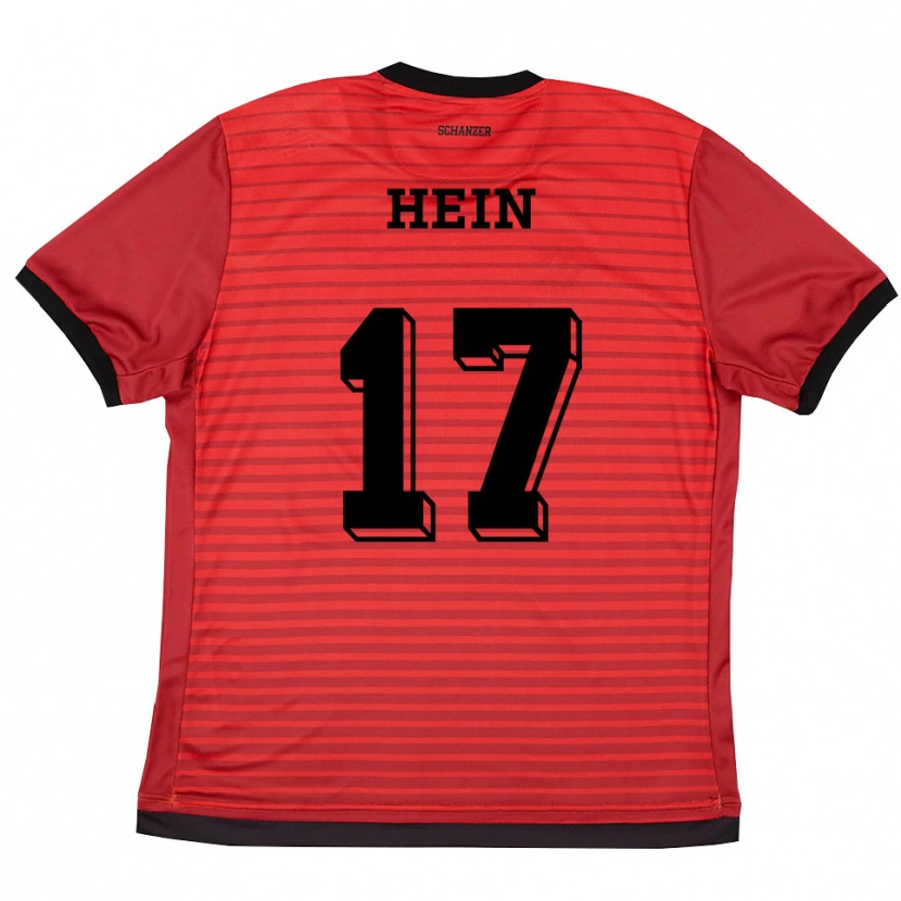 Danxen Mulher Camisola Leonie Hein #17 Vermelho Preto Principal 2025/26 Camisa