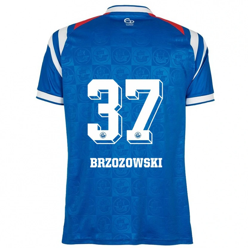 Danxen Mulher Camisola Milosz Brzozowski #37 Azul Branco Vermelho Principal 2025/26 Camisa