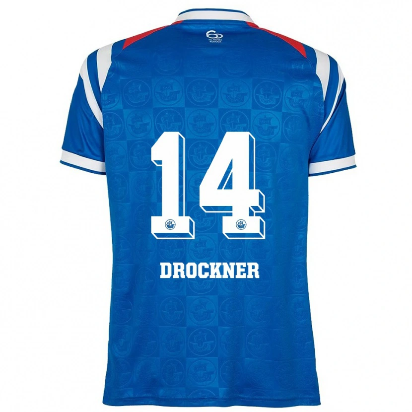 Danxen Mulher Camisola Malin Drockner #14 Azul Branco Vermelho Principal 2025/26 Camisa