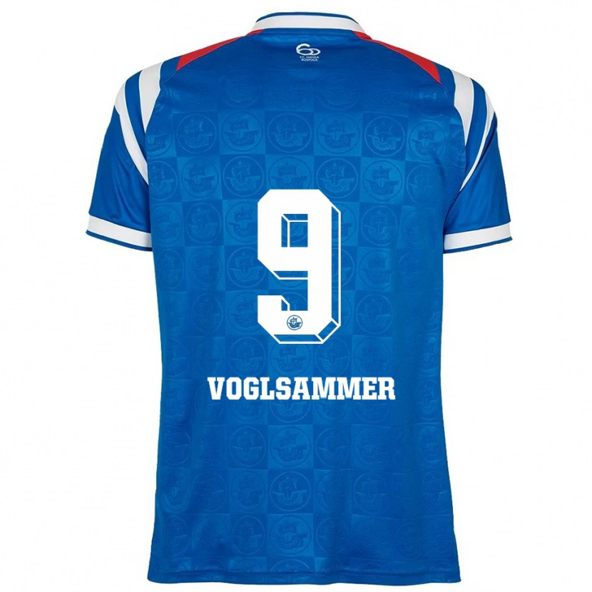 Danxen Mulher Camisola Andreas Voglsammer #9 Azul Branco Vermelho Principal 2025/26 Camisa