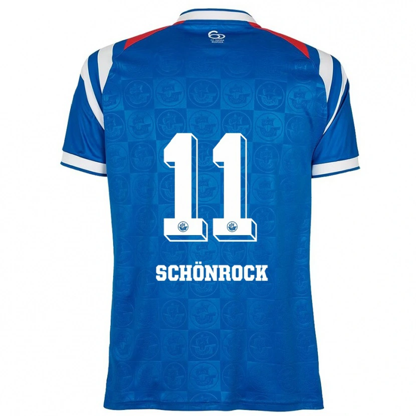Danxen Mulher Camisola Thorben Schönrock #11 Azul Branco Vermelho Principal 2025/26 Camisa