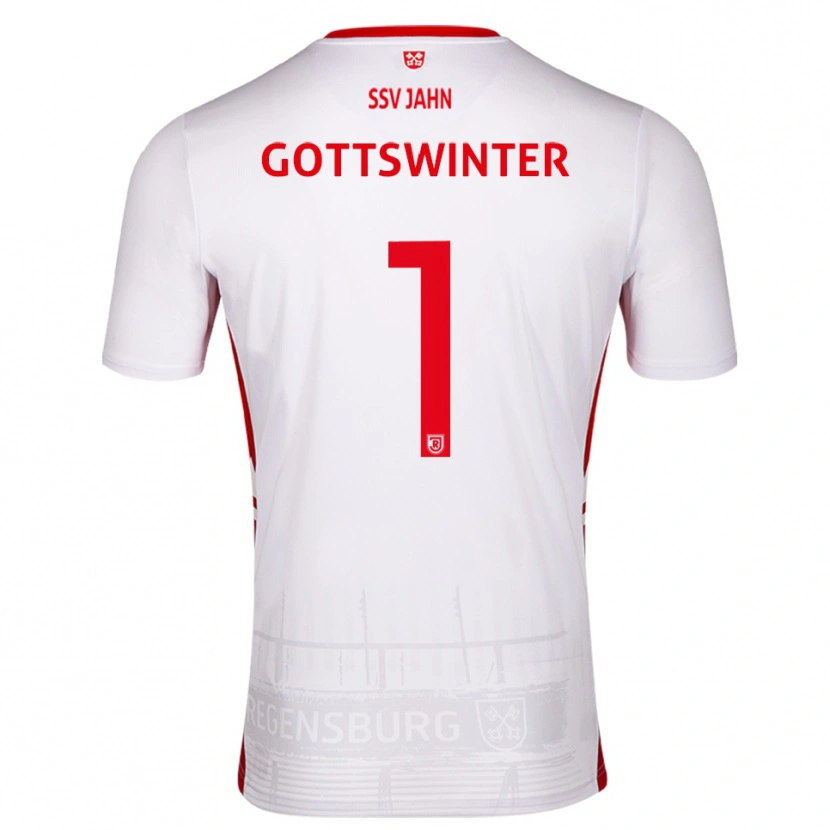 Danxen Mulher Camisola Florian Gottswinter #1 Branco Vermelho Principal 2025/26 Camisa