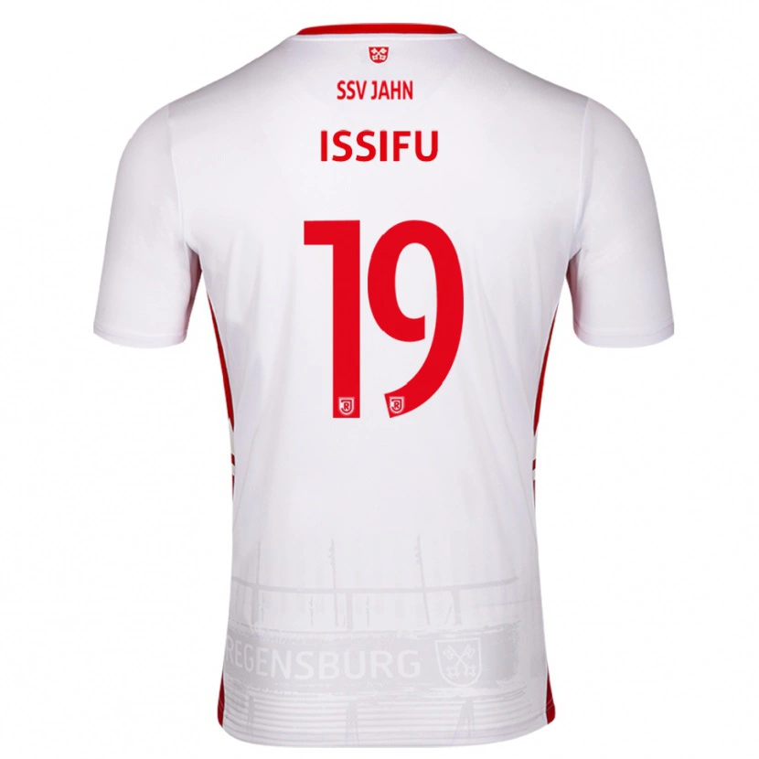Danxen Mulher Camisola Hakim Issifu #19 Branco Vermelho Principal 2025/26 Camisa