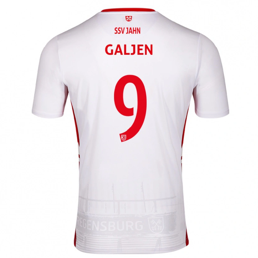 Danxen Mulher Camisola Dejan Galjen #9 Branco Vermelho Principal 2025/26 Camisa
