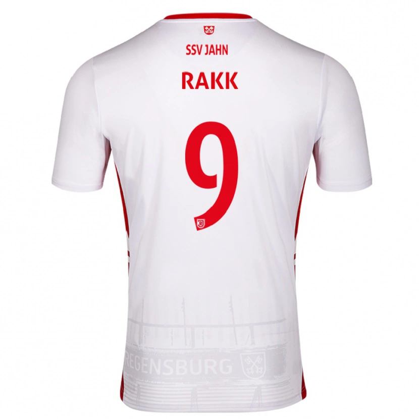 Danxen Mulher Camisola Lars Rakk #9 Branco Vermelho Principal 2025/26 Camisa