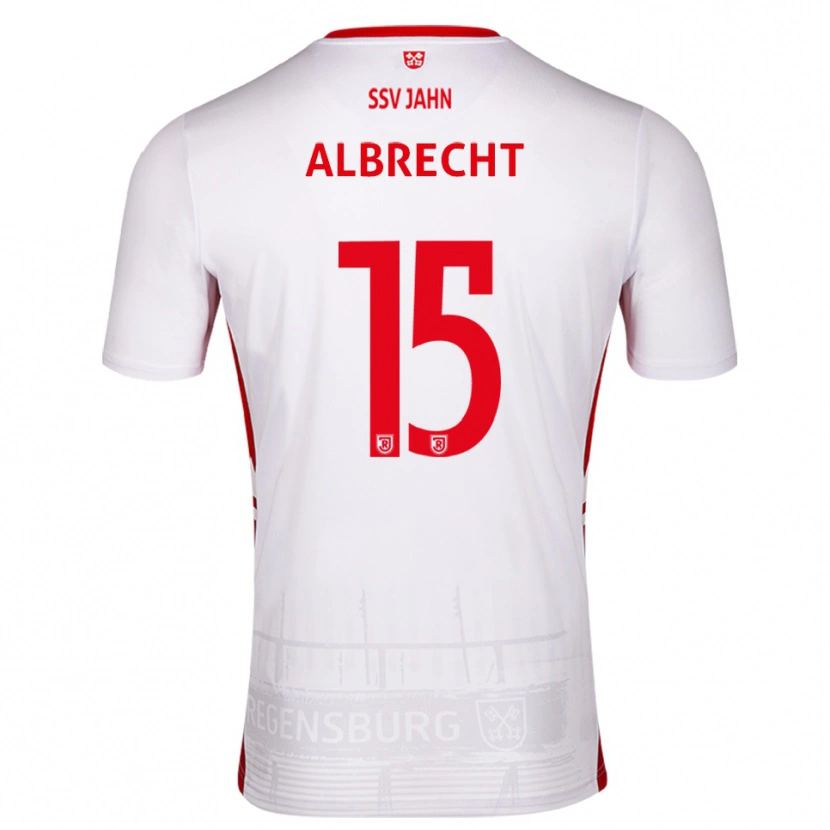 Danxen Mulher Camisola Felix Albrecht #15 Branco Vermelho Principal 2025/26 Camisa