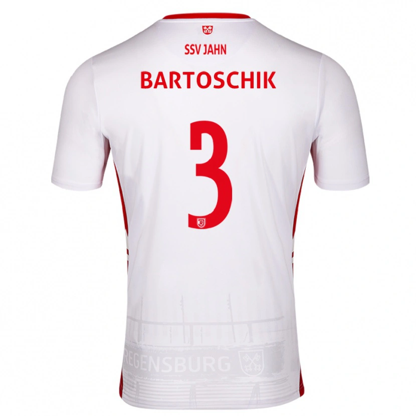 Danxen Mulher Camisola Felix Bartoschik #3 Branco Vermelho Principal 2025/26 Camisa