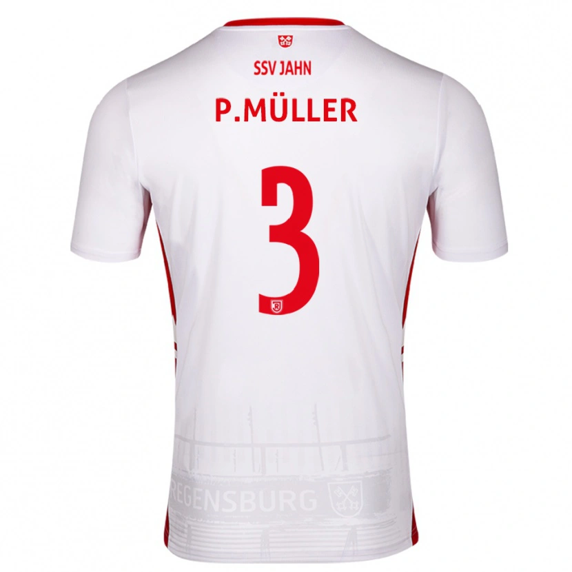 Danxen Mulher Camisola Paul Müller #3 Branco Vermelho Principal 2025/26 Camisa