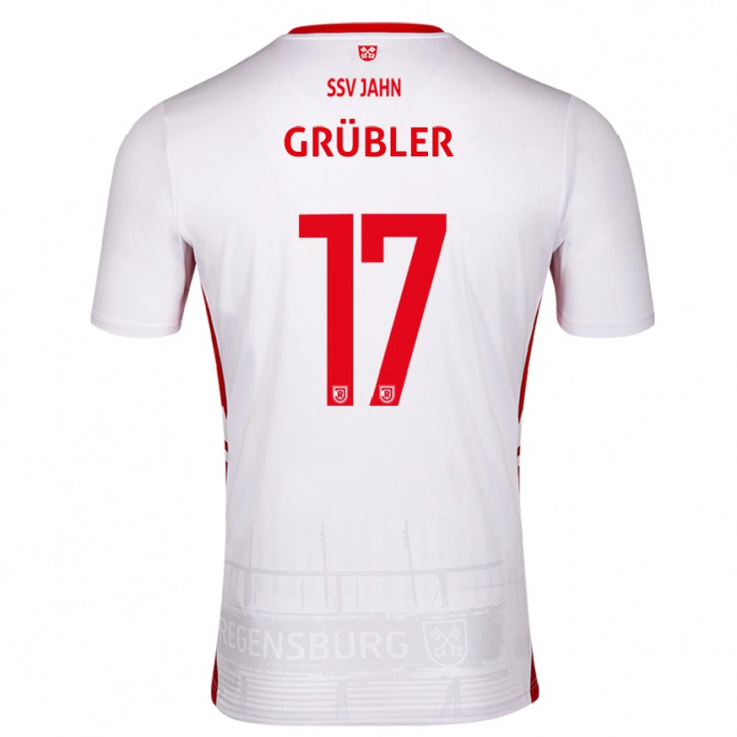 Danxen Mulher Camisola David Grübler #17 Branco Vermelho Principal 2025/26 Camisa