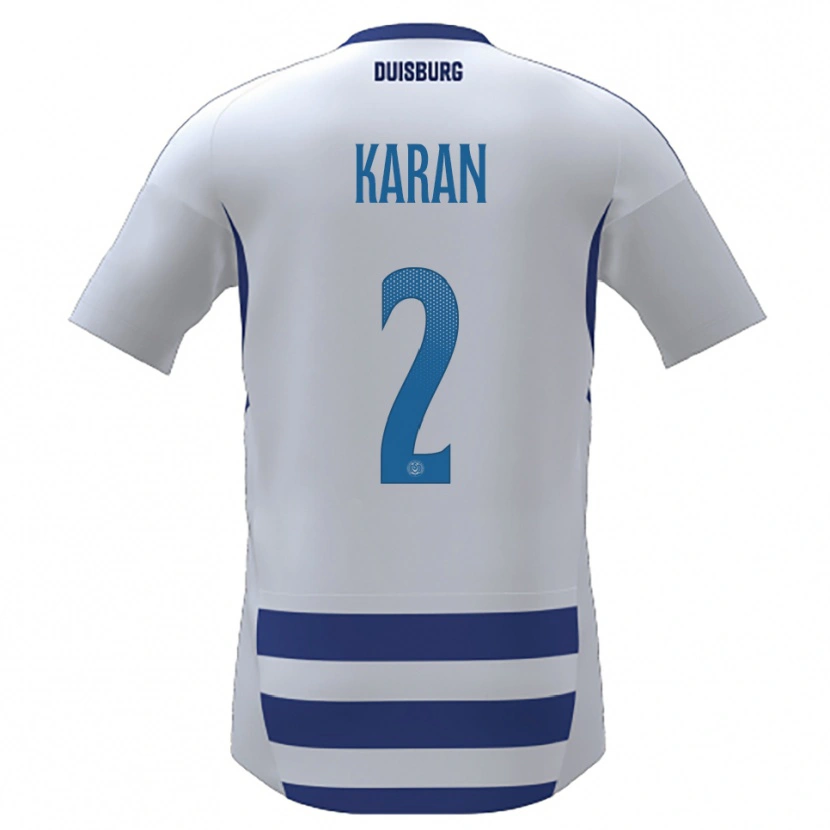 Danxen Mulher Camisola Mikail Karan #2 Branco Azul Principal 2025/26 Camisa