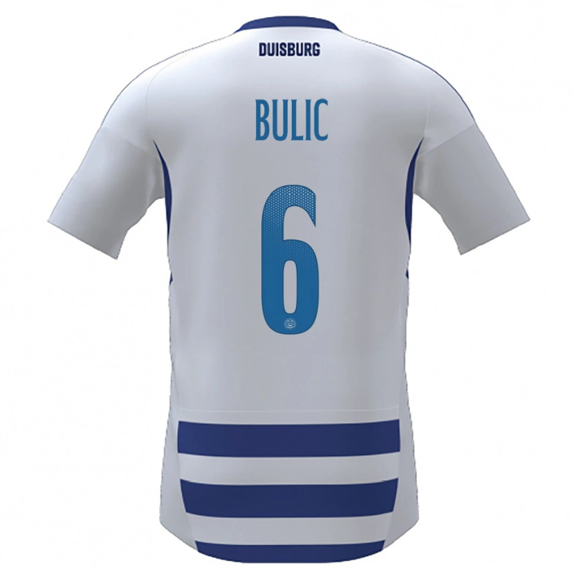 Danxen Mulher Camisola Rasim Bulic #6 Branco Azul Principal 2025/26 Camisa
