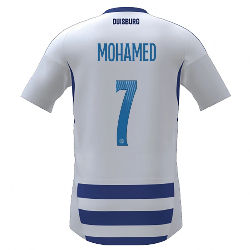 Danxen Mulher Camisola Diyar Mohamed #7 Branco Azul Principal 2025/26 Camisa