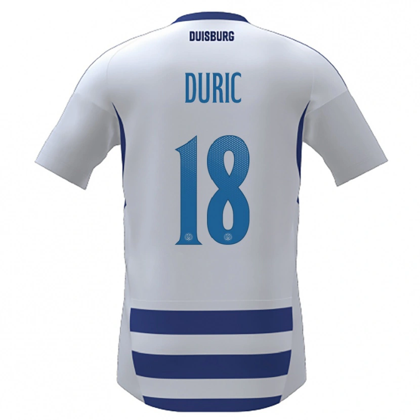 Danxen Mulher Camisola Zarije Duric #18 Branco Azul Principal 2025/26 Camisa